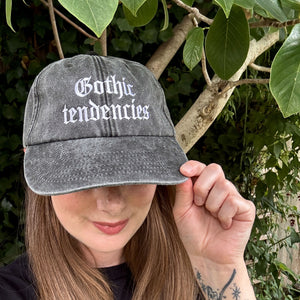 Gothic Tendencies Embroidered Hat - Vintage Black Cap