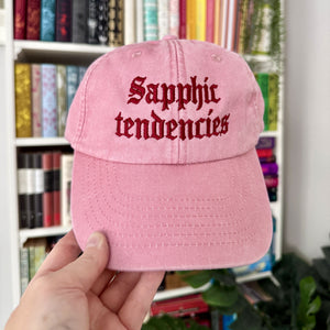 Sapphic Tendencies Embroidered Hat - Vintage Pink Cap