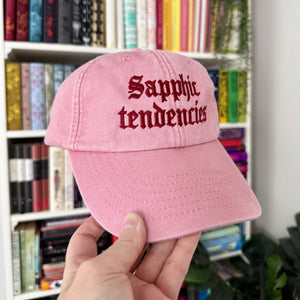 Sapphic Tendencies Embroidered Hat - Vintage Pink Cap