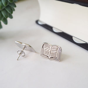 Book Stud Earrings - Literary Emporium 