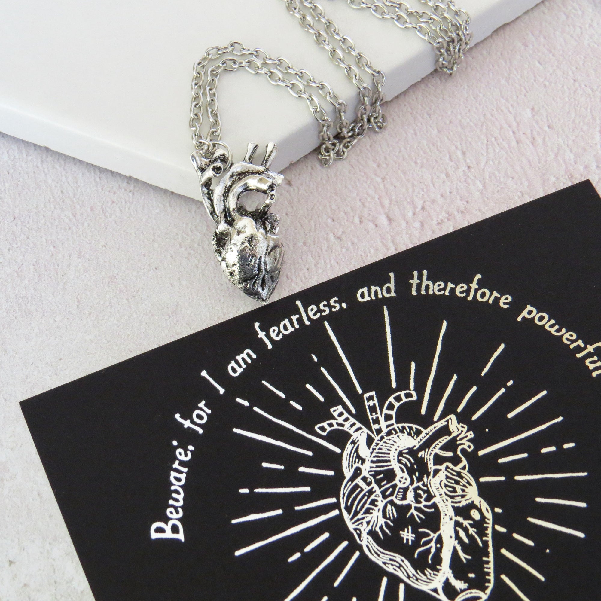 Frankenstein Anatomical Heart Necklace - Gothic Literature Collection - Literary Emporium 
