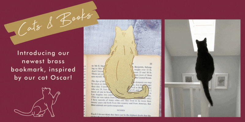 Cat Brass Bookmark - the 'purrfect' gift for cat lovers