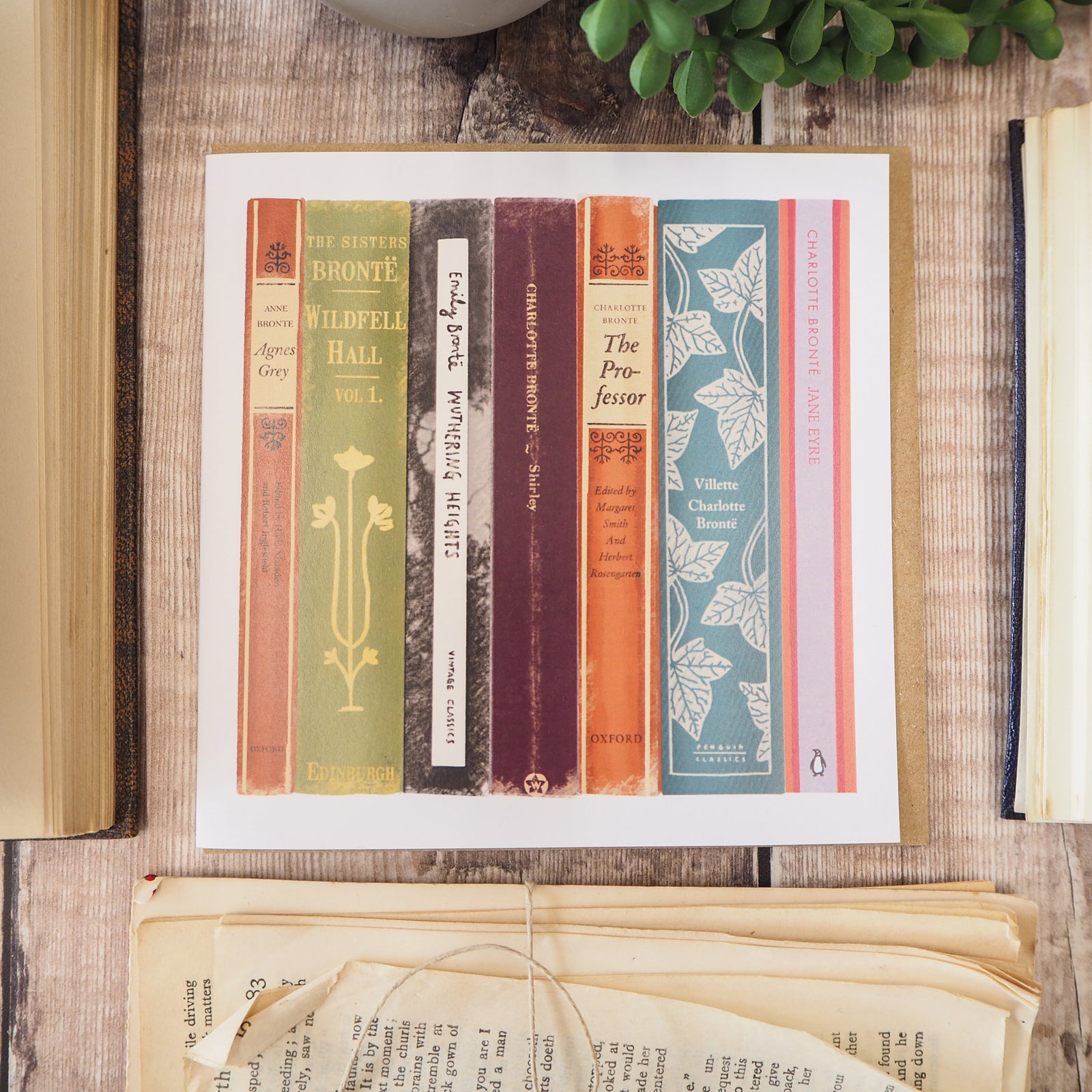 Brontë Book Spines Greetings Card