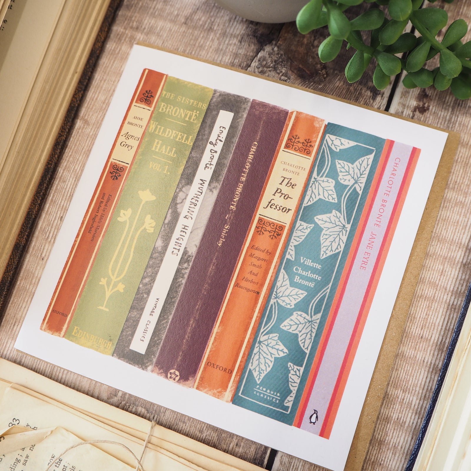 Brontë Book Spines Greetings Card