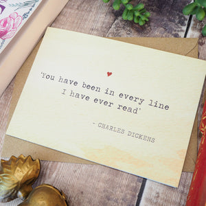 Literature Valentines Card Charles Dickens Quote