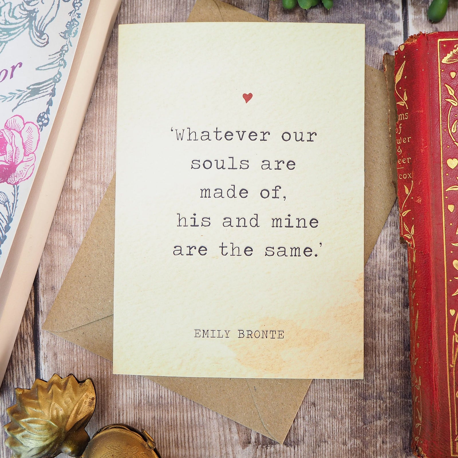 Wuthering Heights Literature Valentines Card - Emily Bronte Quote