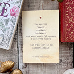 Literature Valentines Card F.Scott Fitzgerald Quote