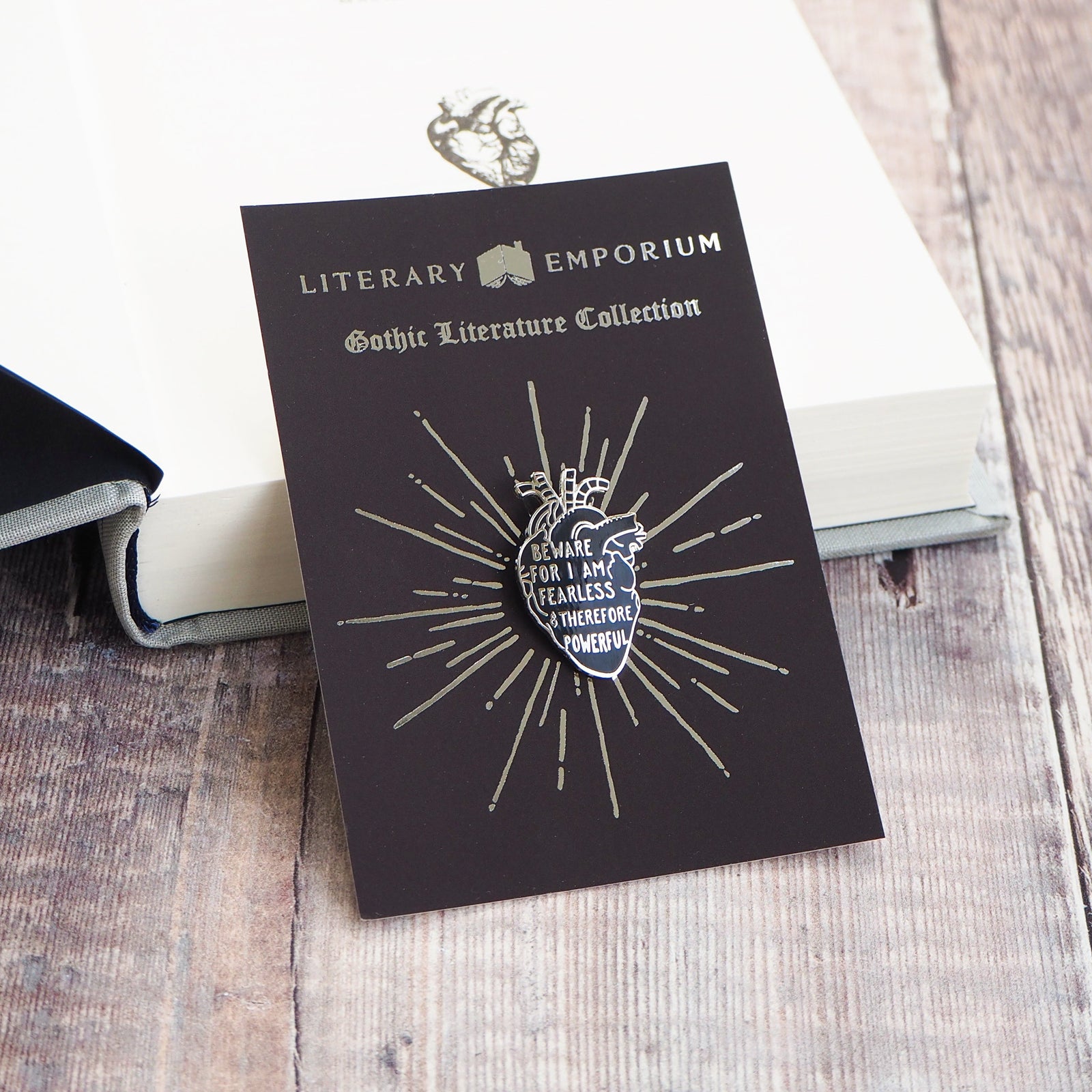 Frankenstein Anatomical Heart Enamel Pin - Gothic Literature Collection - Literary Emporium 