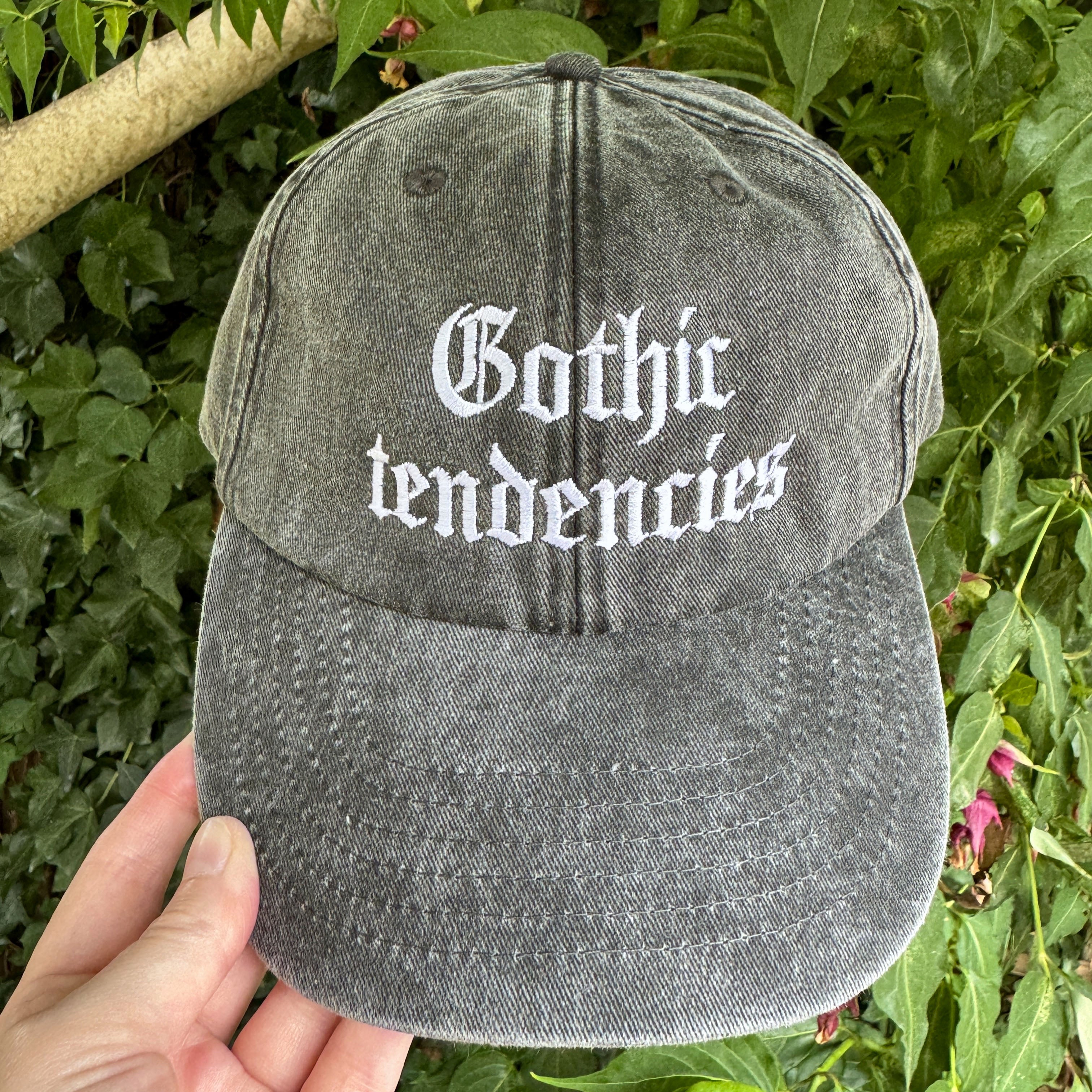 Gothic Tendencies Embroidered Hat - Vintage Black Cap - Literary Emporium Ltd