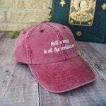 Hell Is Empty Shakespeare Embroidered Hat - Vintage Burgundy Cap