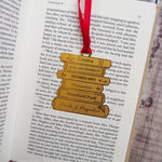 Jane Austen Book Stack Brass Christmas Decoration & Bookmark