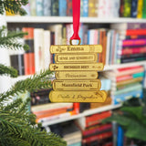 Jane Austen Book Stack Brass Christmas Decoration & Bookmark