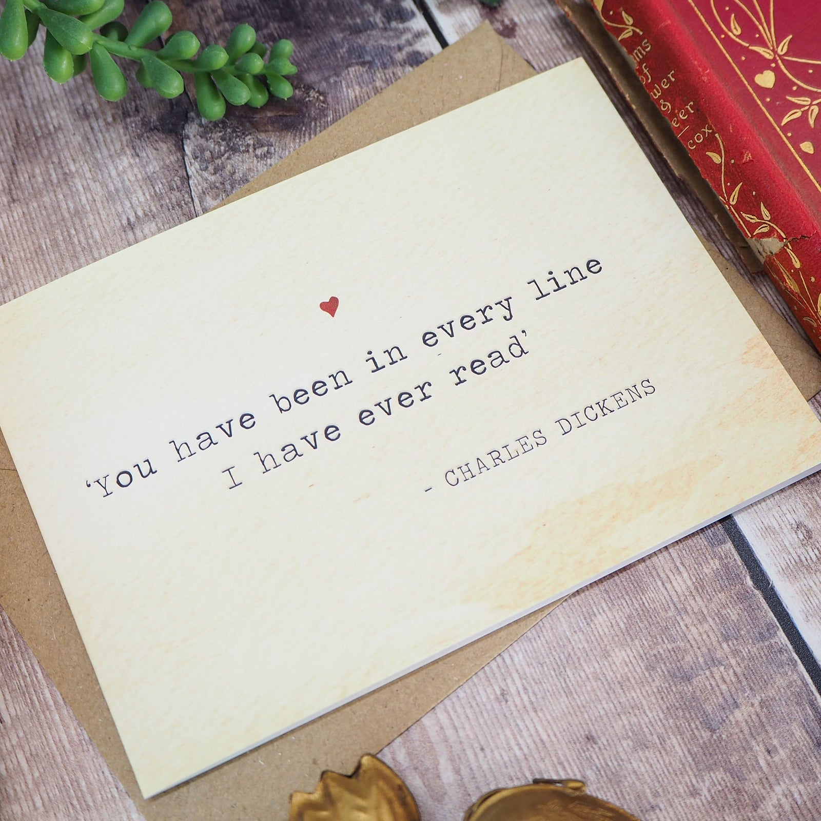 Literature Valentines Card Charles Dickens Quote