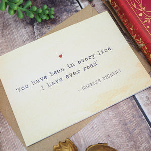 Literature Valentines Card Charles Dickens Quote