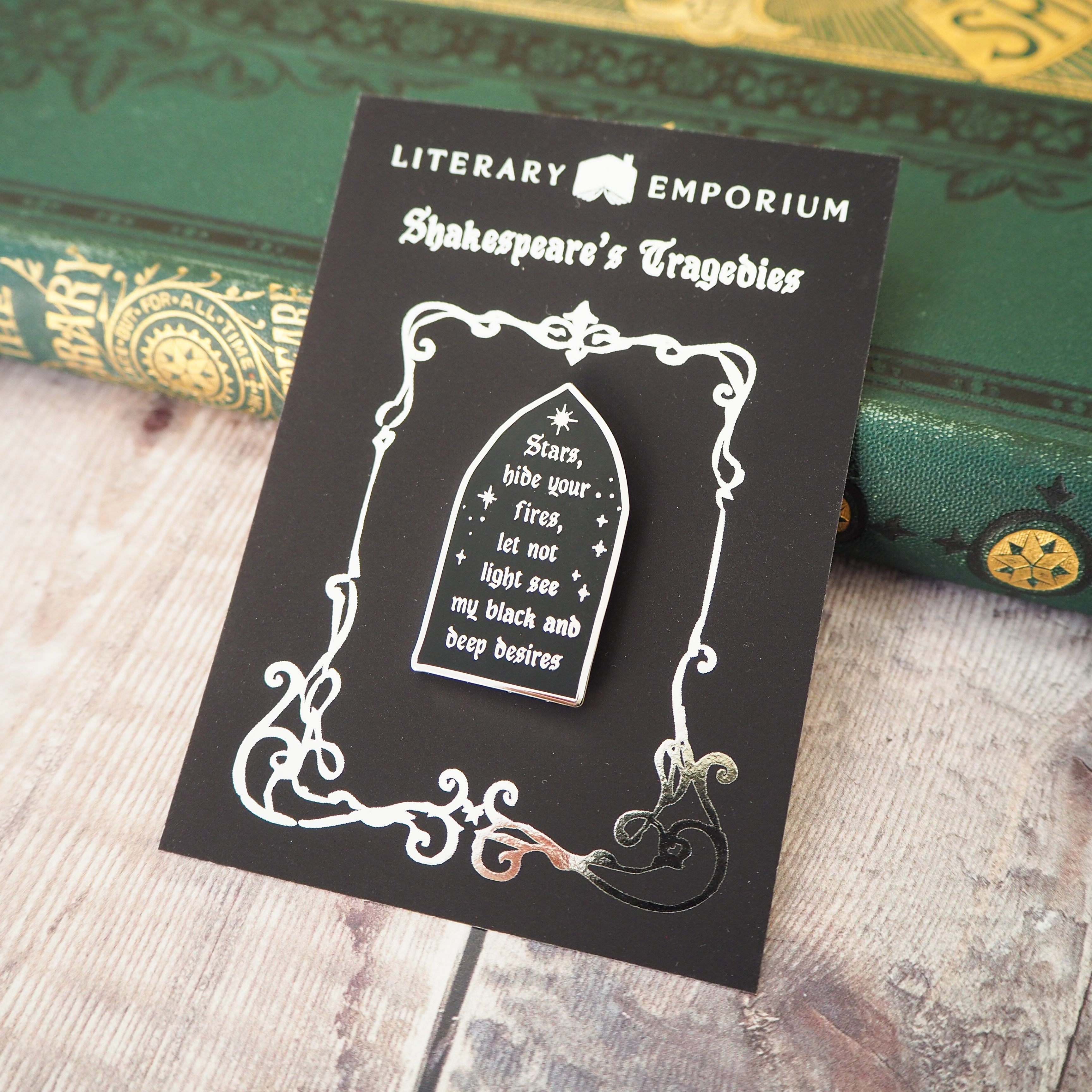Macbeth ‘Stars, Hide Your Fires’ Enamel Pin - Shakespeare’s Tragedies Collection