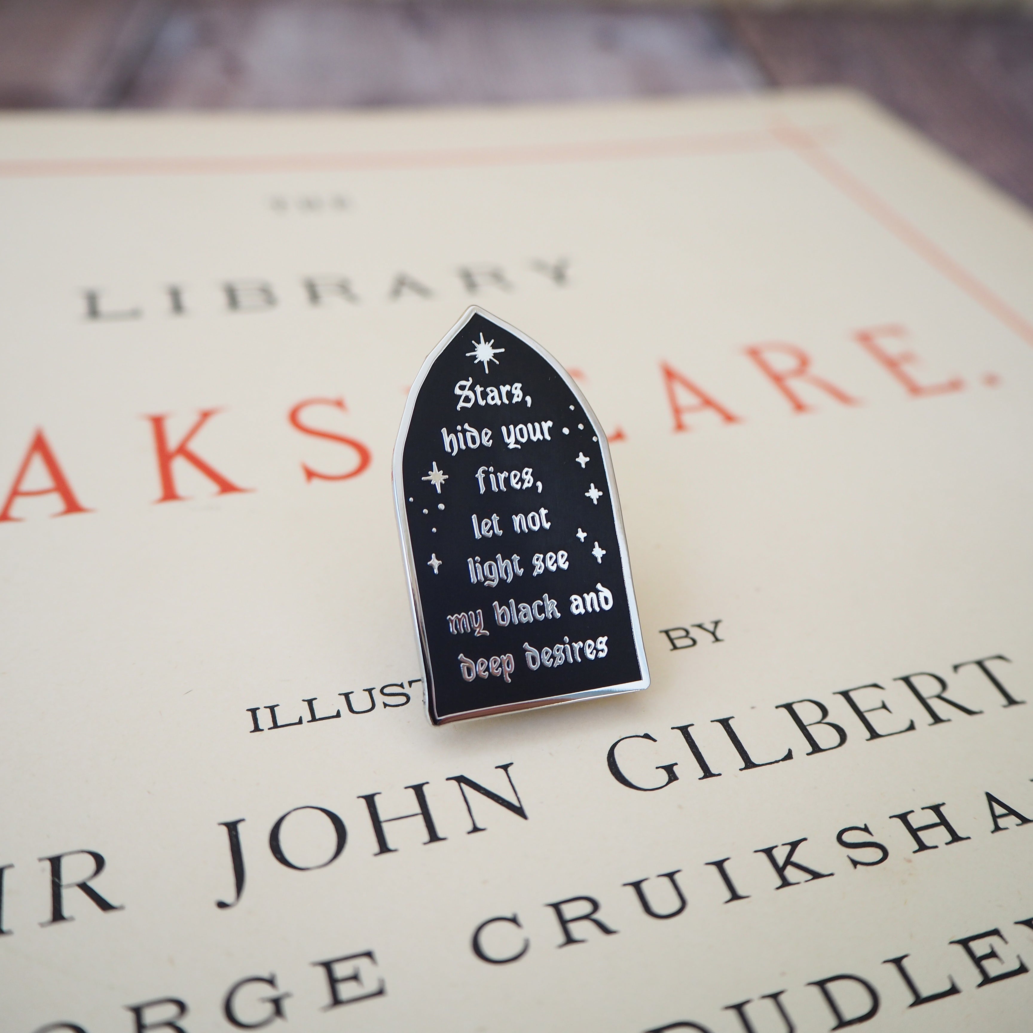 Macbeth ‘Stars, Hide Your Fires’ Enamel Pin - Shakespeare’s Tragedies Collection