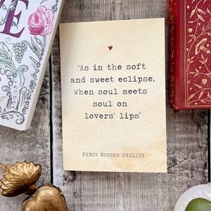Literature Valentines Card Percy Shelley Quote