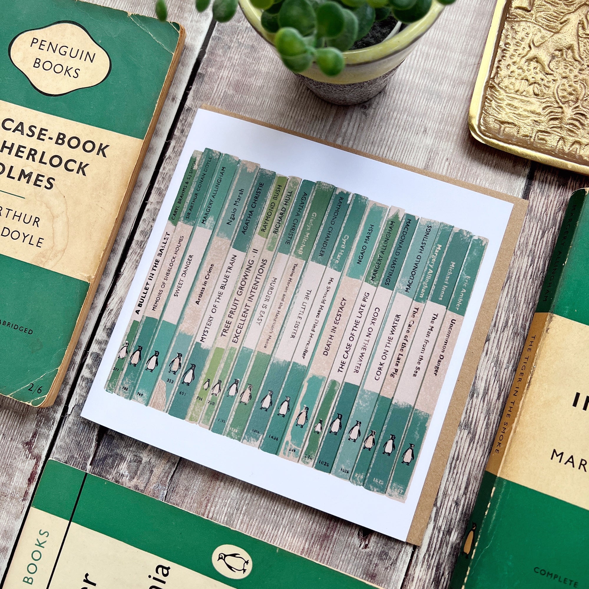 Green Penguin Classics Book Greetings Card