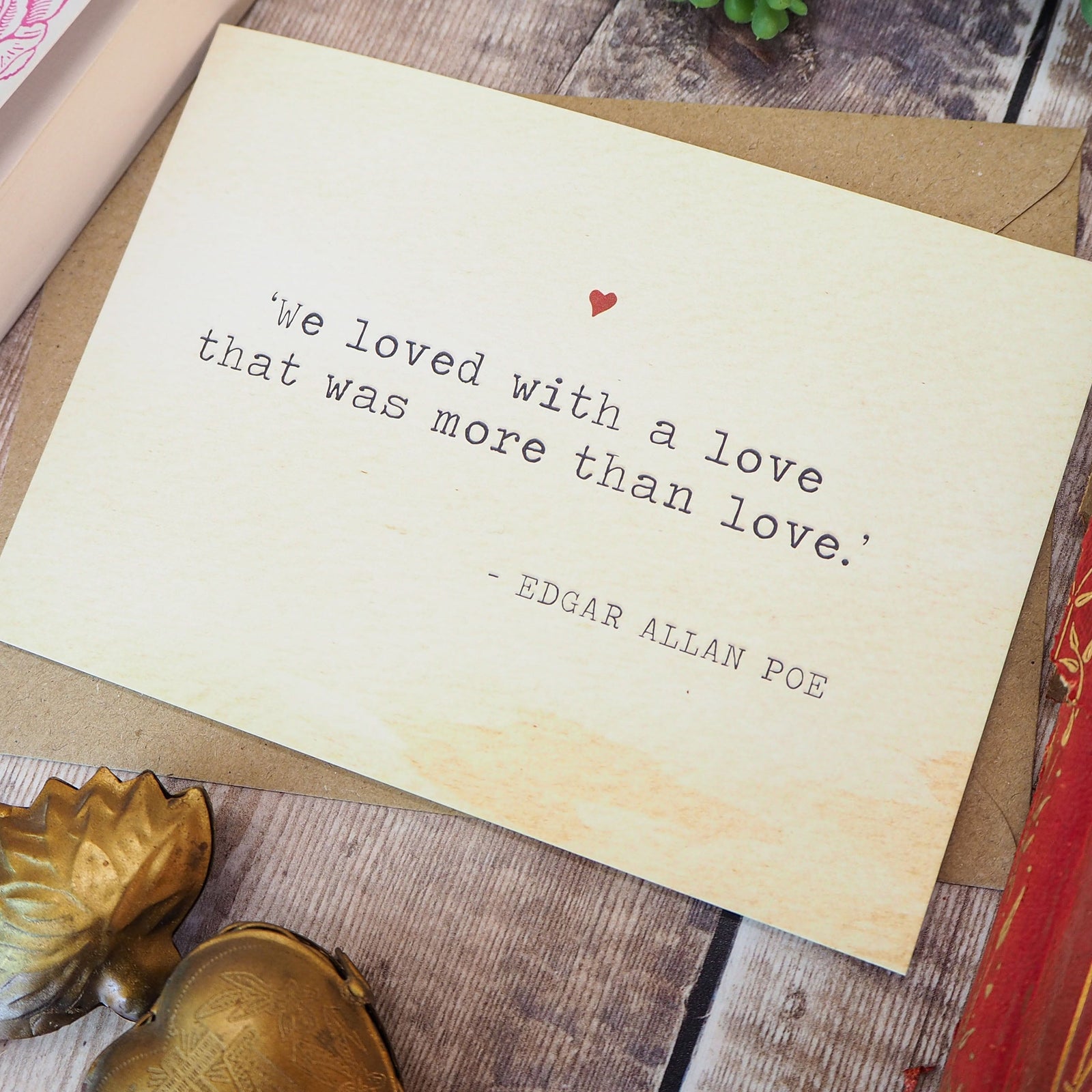 Literature Valentines Card Edgar Allan Poe Quote