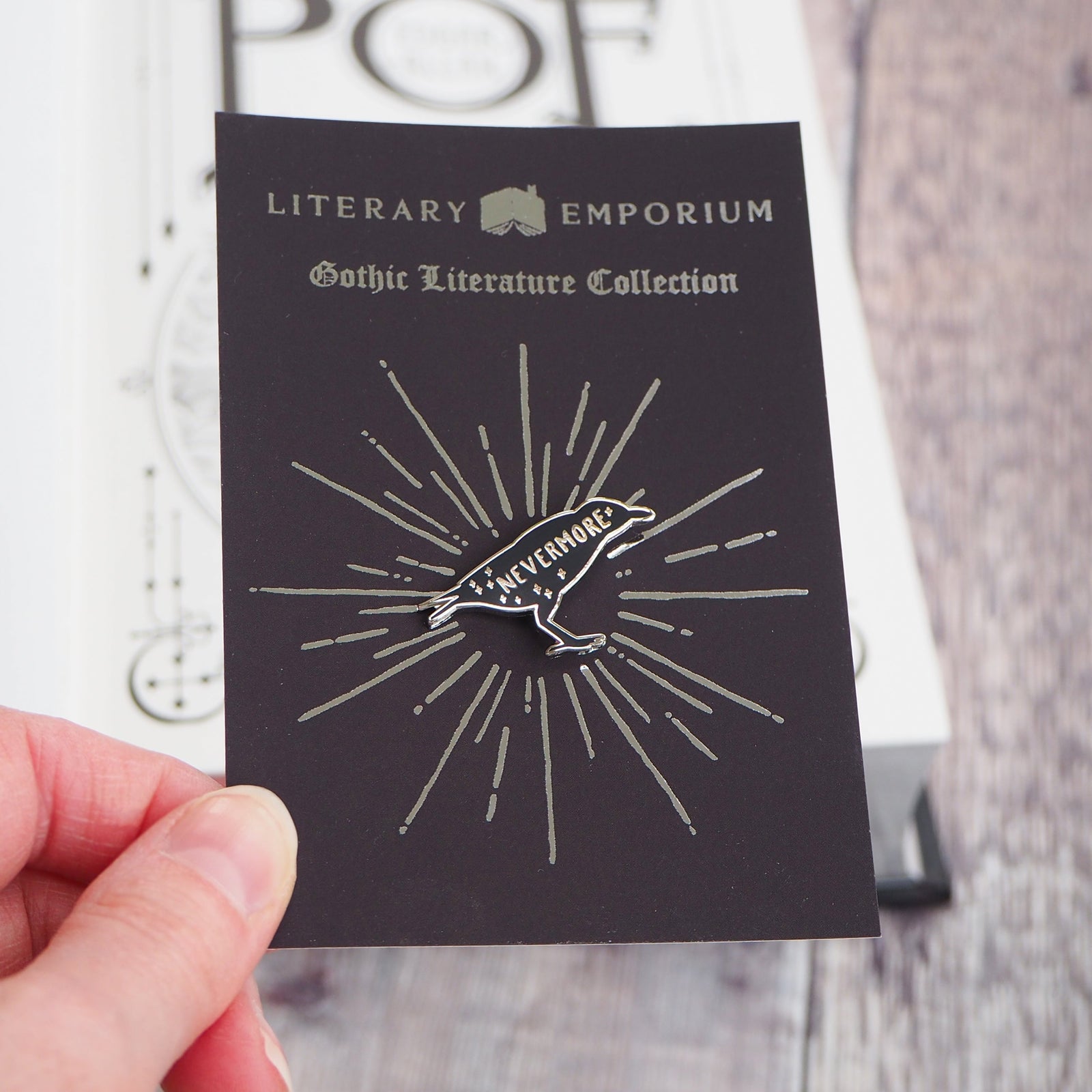 The Raven - Edgar Allan Poe Enamel Pin - Gothic Literature Collection - Literary Emporium 