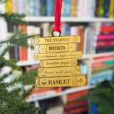 Shakespeare Book Stack Brass Christmas Decoration & Bookmark