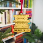 Shakespeare Book Stack Brass Christmas Decoration & Bookmark