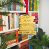 Shakespeare Book Stack Brass Christmas Decoration & Bookmark