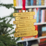 Shakespeare Book Stack Brass Christmas Decoration & Bookmark