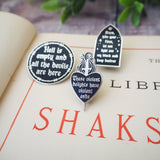 Shakespeare’s Tragedies Enamel Pin Set - Set of Three
