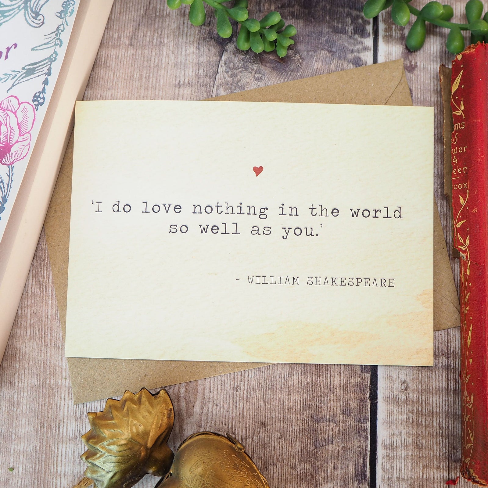 Literature Valentines Card Shakespeare Quote