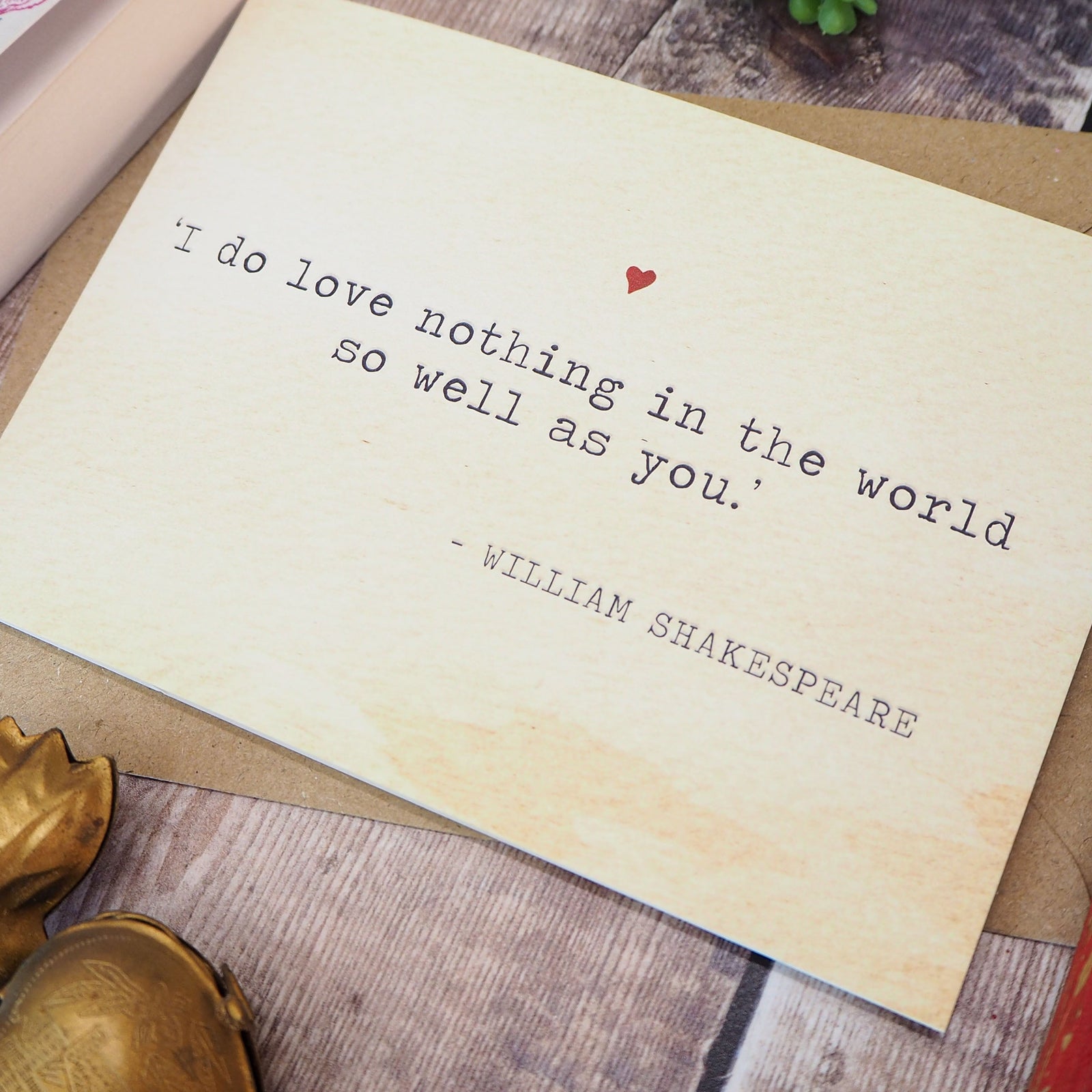 Literature Valentines Card Shakespeare Quote