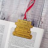 Brontë Sisters Book Stack Brass Christmas Decoration & Bookmark