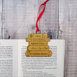 Brontë Sisters Book Stack Brass Christmas Decoration & Bookmark