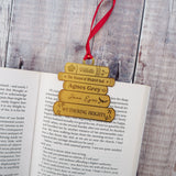 Brontë Sisters Book Stack Brass Christmas Decoration & Bookmark