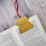 Brontë Sisters Book Stack Brass Christmas Decoration & Bookmark