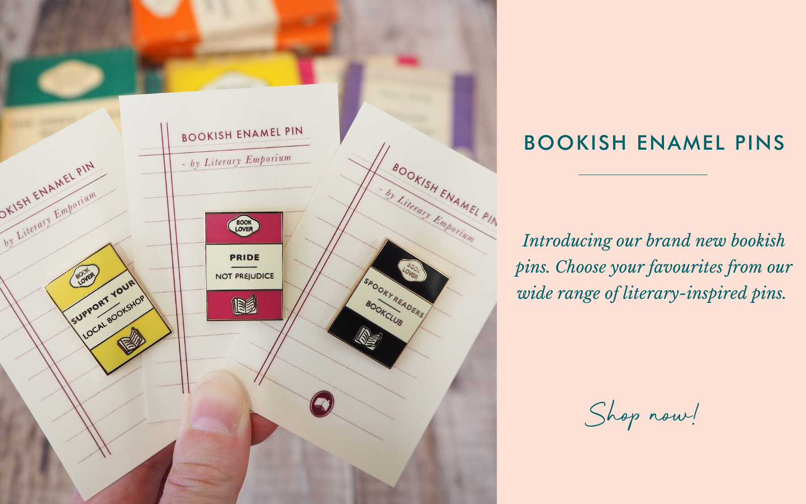 Bookish Enamel Pin Badges