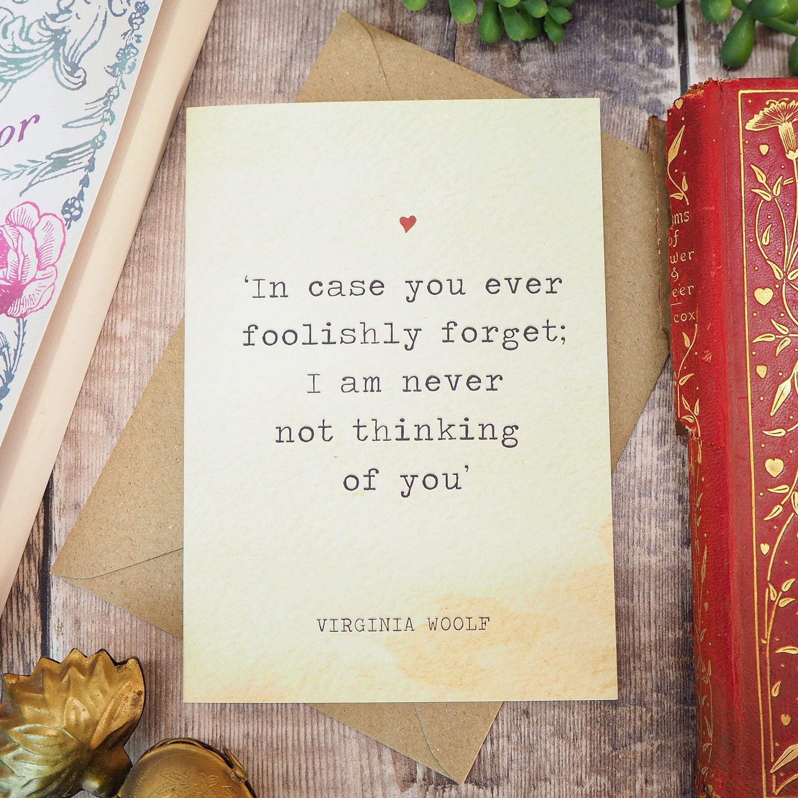 Literature Valentines Card Virginia Woolf Quote