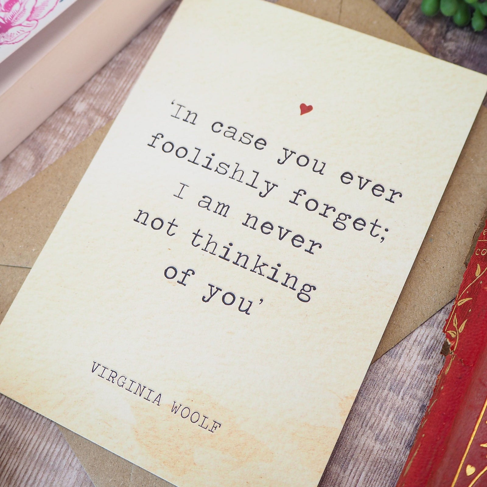 Literature Valentines Card Virginia Woolf Quote
