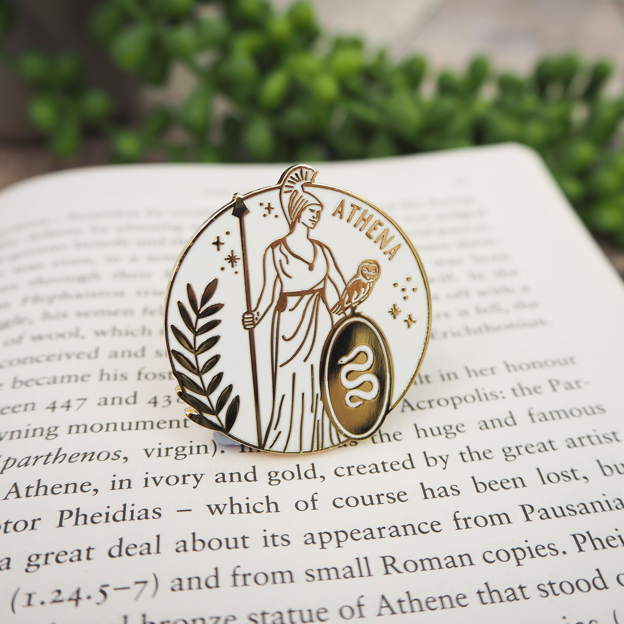 Athena Goddess of War & Wisdom Enamel Pin – Greek Mythology Collection