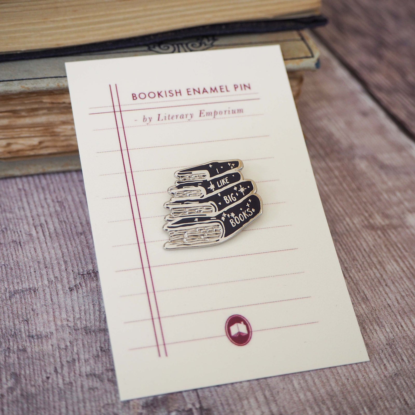 'I Like Big Books' Enamel Pin - Literary Emporium 
