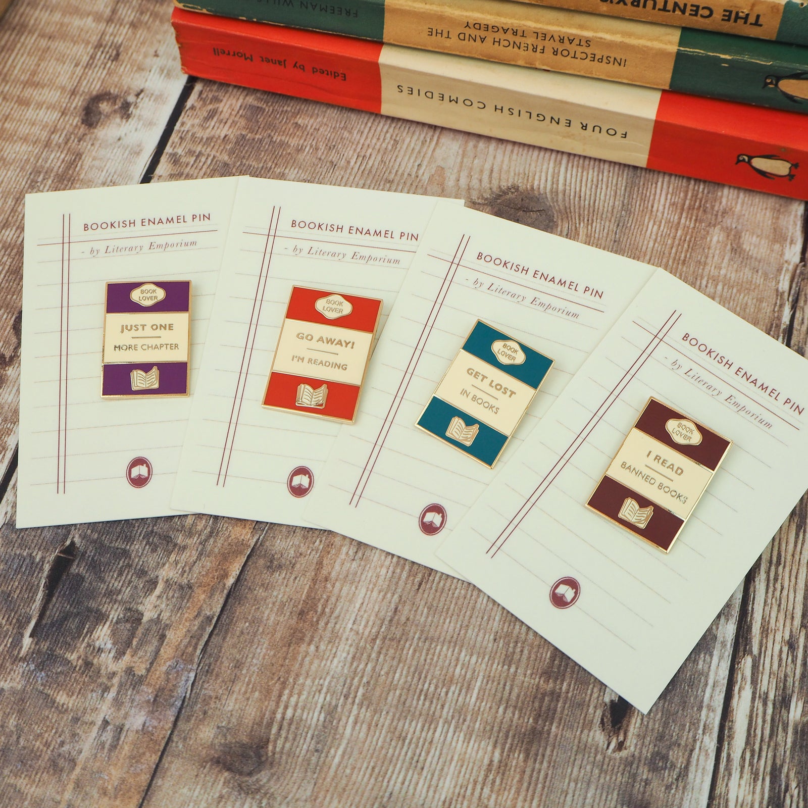 Book Lover Enamel Pin Set