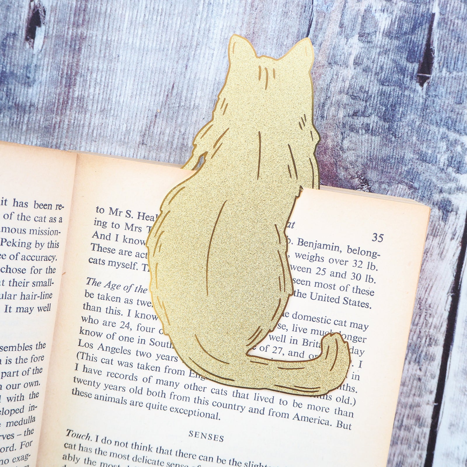 Cat Brass Bookmark