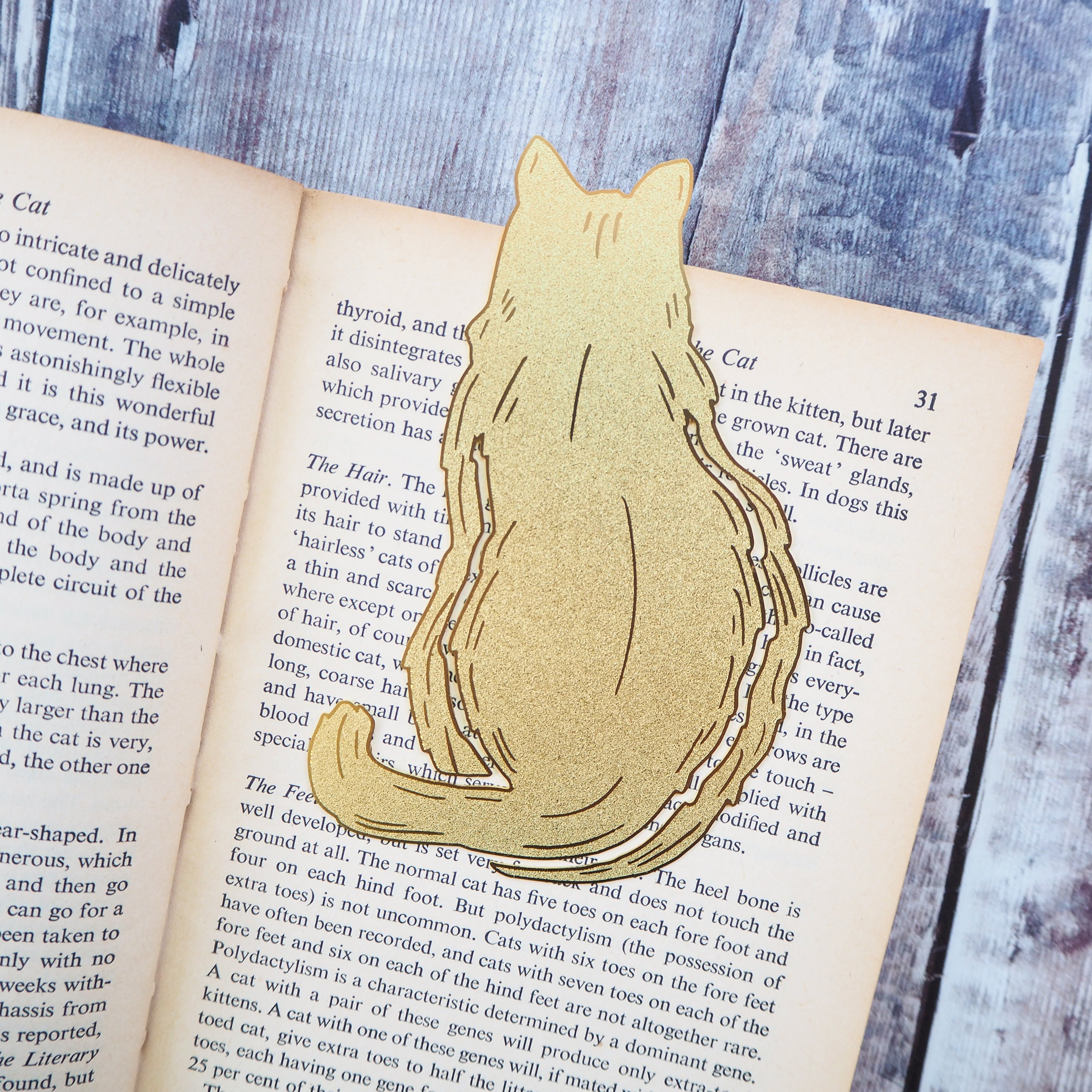 Cat Brass Bookmark