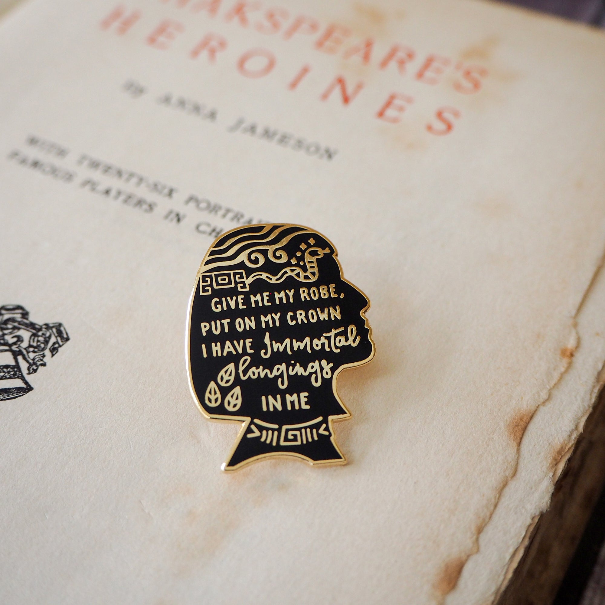 Cleopatra Enamel Pin - Shakespeare's Heroines Collection - Literary Emporium 