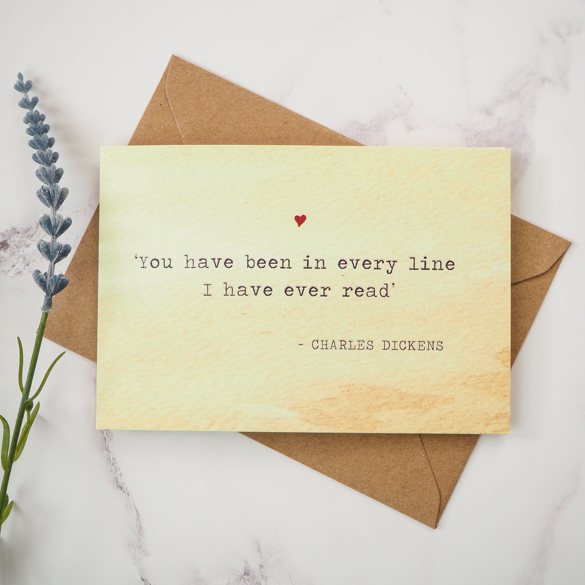 Literature Valentines Card Charles Dickens Quote - Literary Emporium 