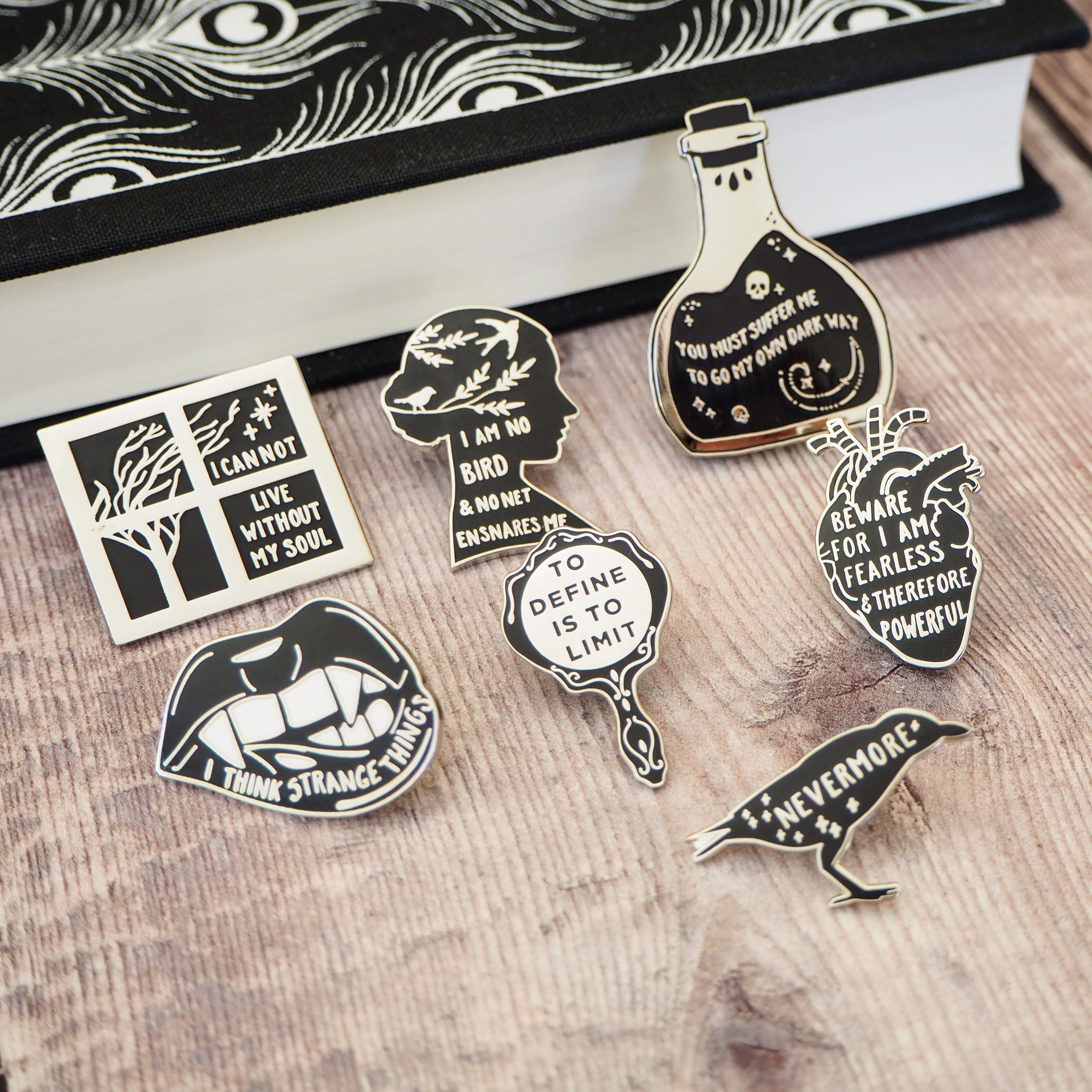 Gothic Literature Enamel Pin Set - Gothic Literature Gift For Book Lovers