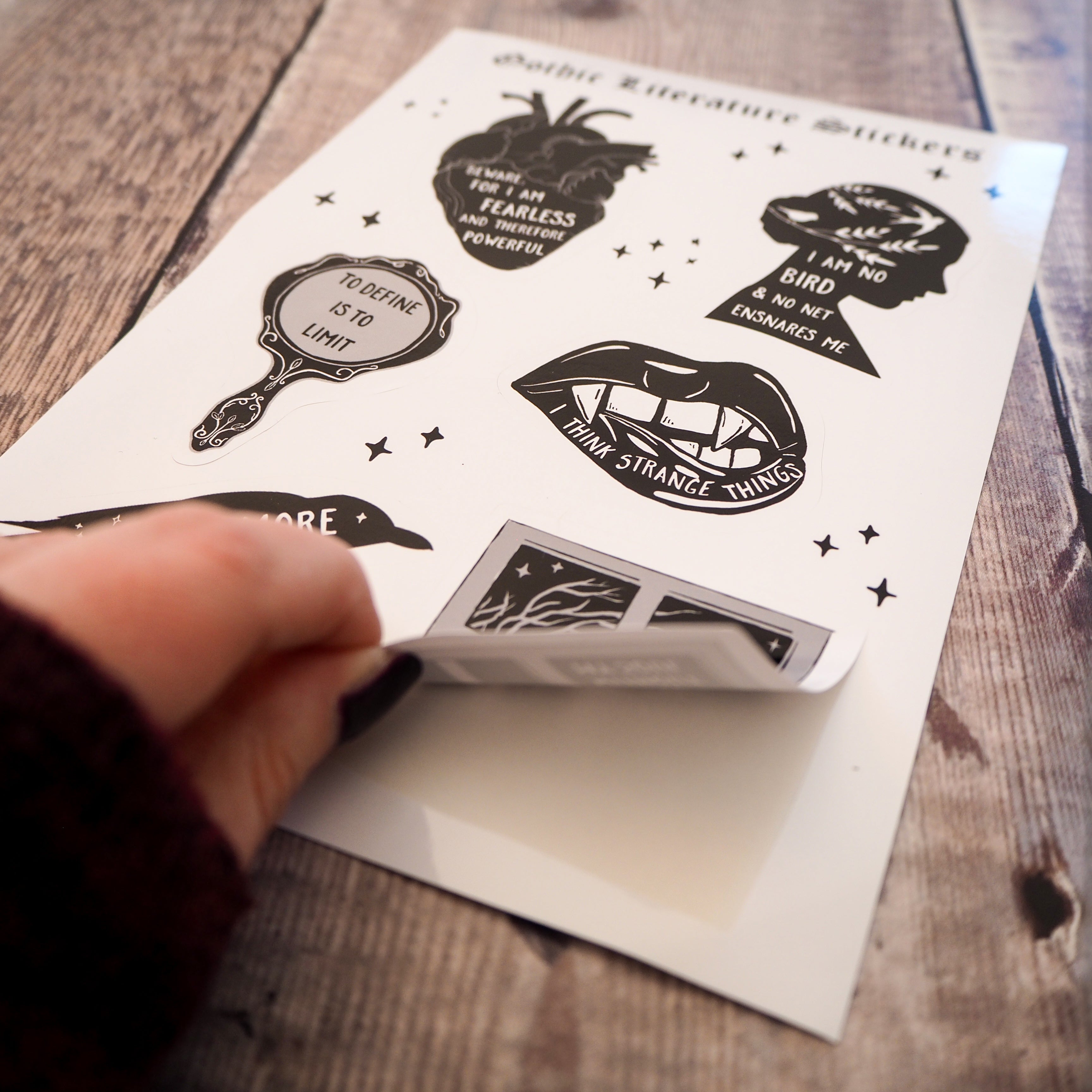 Gothic Literature Vinyl Sticker Sheet - Literary Emporium 
