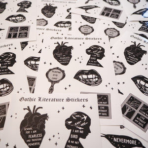 Gothic Literature Vinyl Sticker Sheet - Literary Emporium 