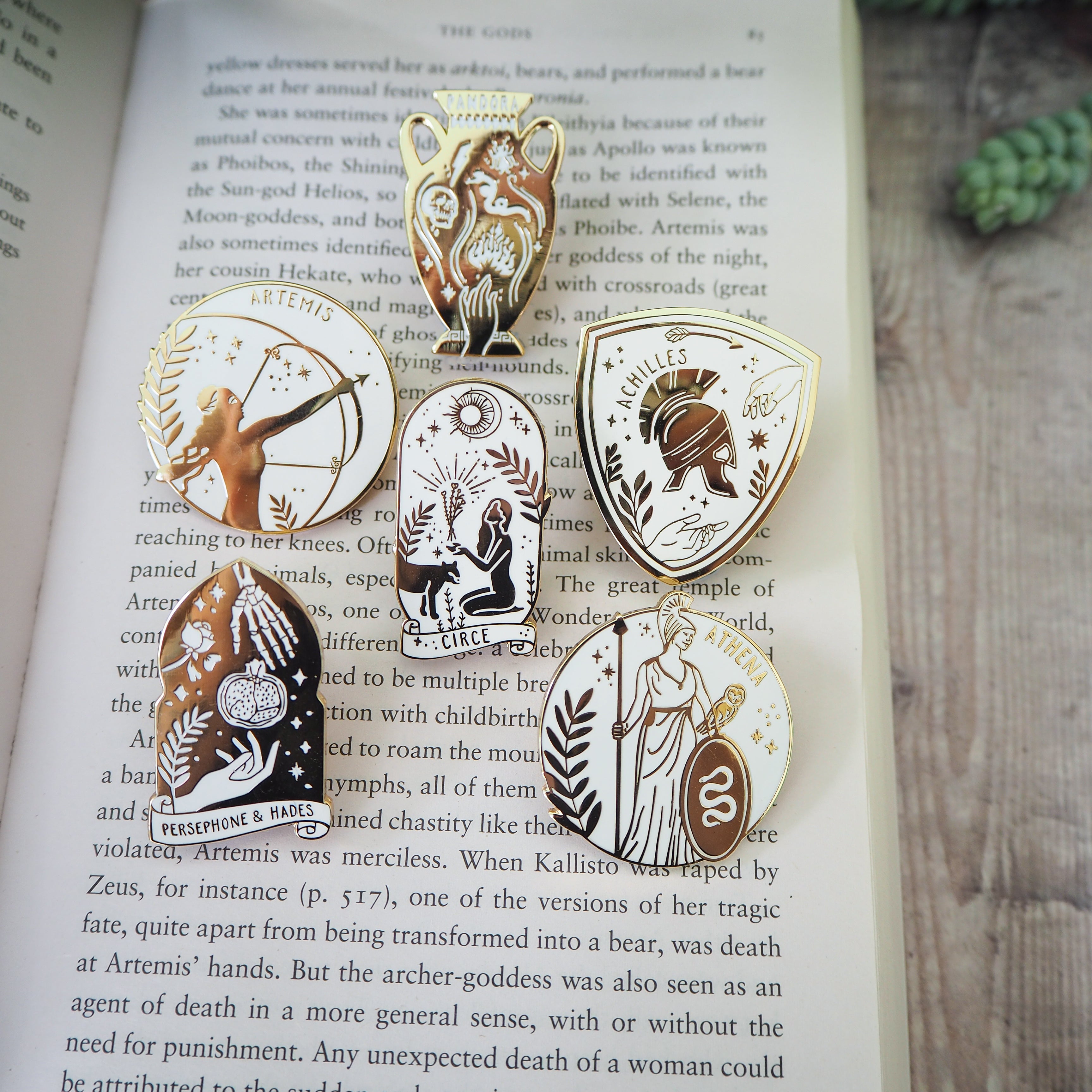 Pin Box Greek Chapter Greek Mythology Enamel Pin Set - Literary Emporium Ltd