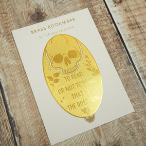 Hamlet Skull Brass Bookmark